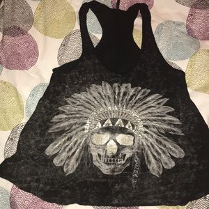 Black Tribal Skull Tank